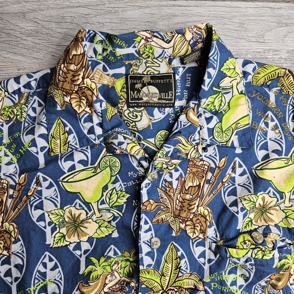 Jimmy Buffet's Margaritaville Men's XL Short Sleeve Button Down Shirt Tropical - Picture 2 of 11